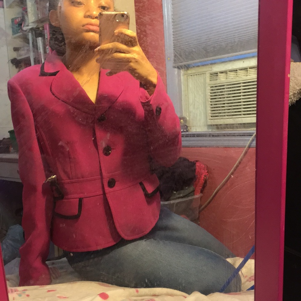 A fuschia blazer.